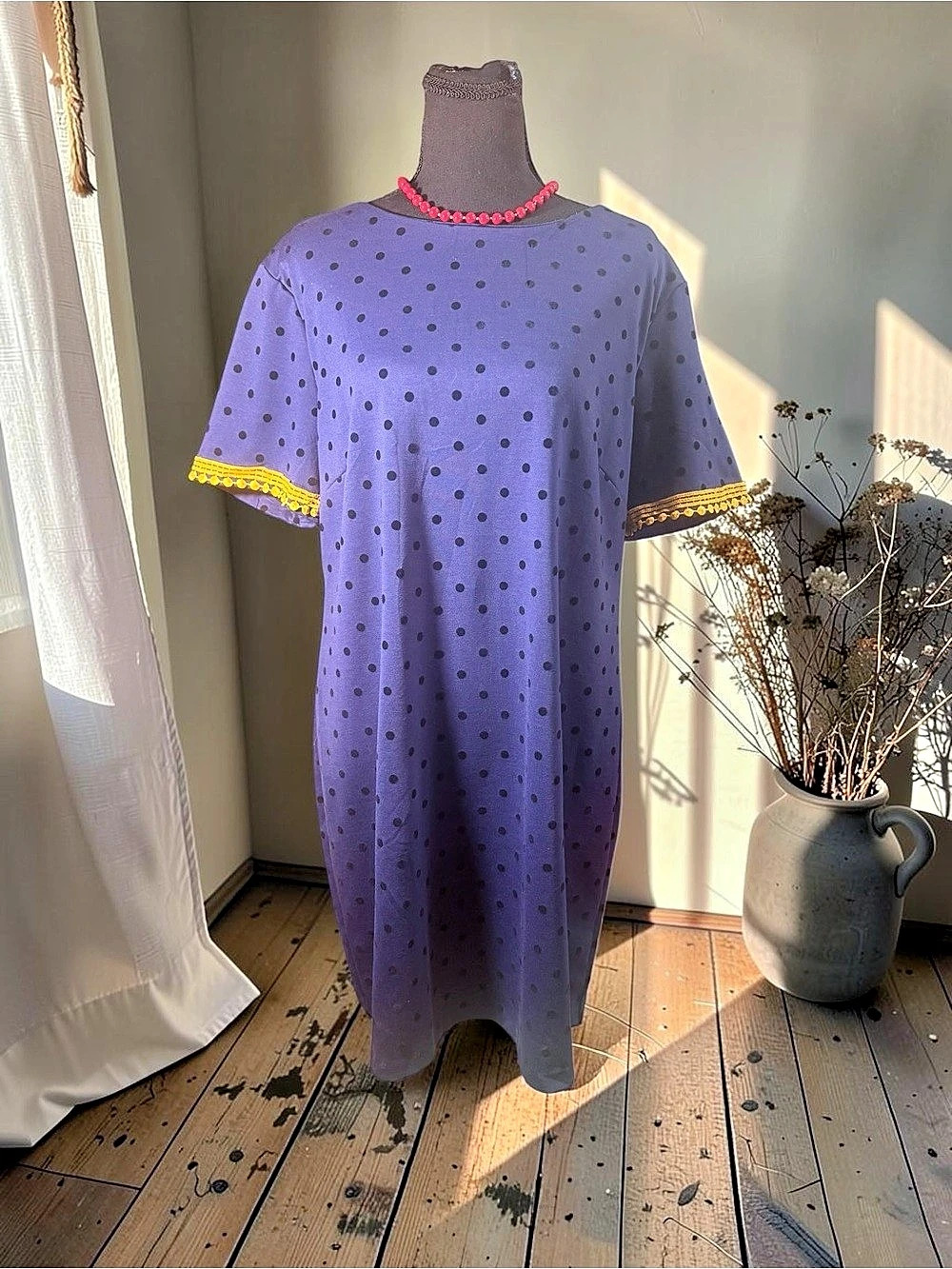 Old Navy Polka Dot Maxi Dress in Purple Size Large